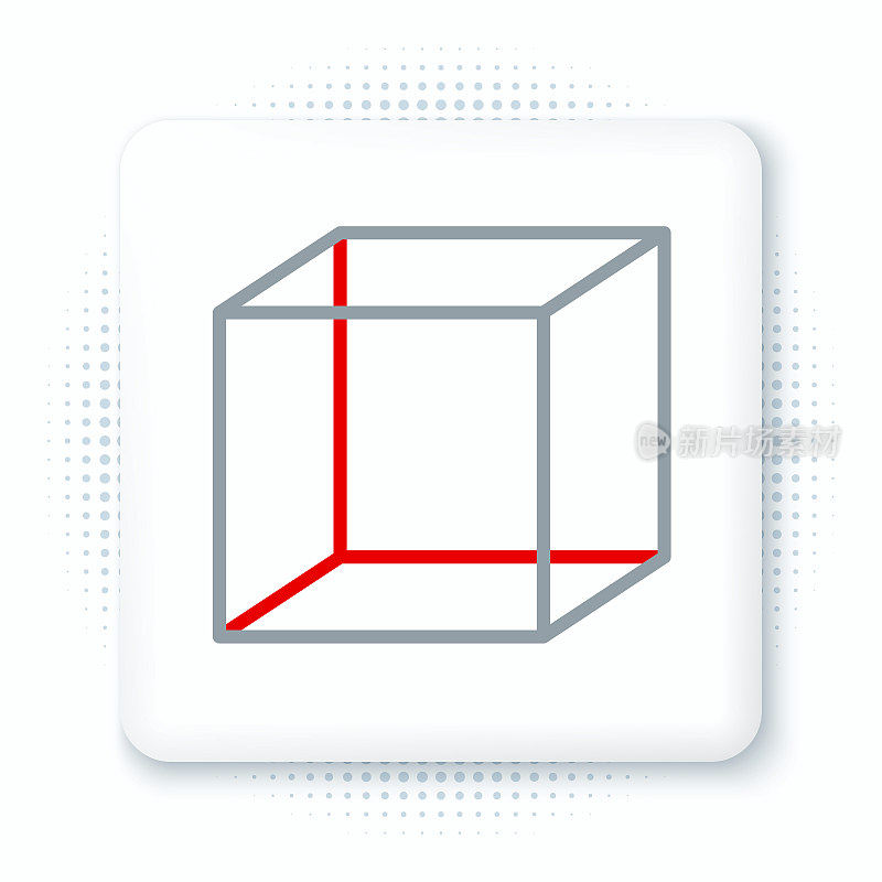 Line Geometric figure Cube icon isolated on white background. Abstract shape. Geometric ornament. Colorful outline concept. Vector